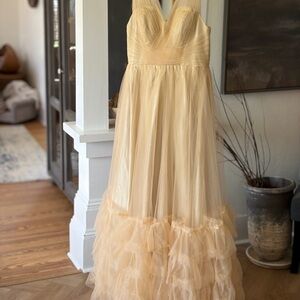 Elegant Cream Prom Dress